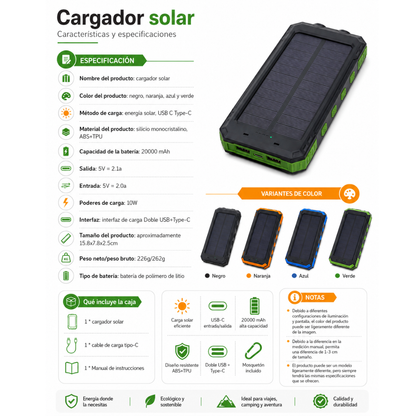 Batería externa Solar